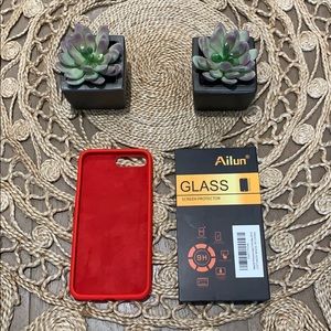 iPhone 7/8case and tempered glass screen protector